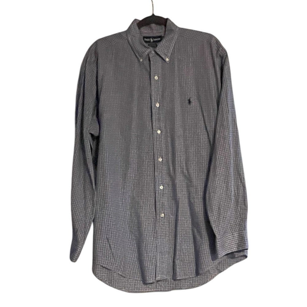 Polo‎ Ralph Lauren Yarmouth Medium Button-Down Blue Checkered Shirt - 34/Neck 16